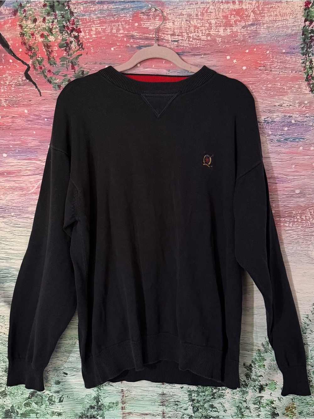 Tommy Hilfiger Men's Black Crewneck Sweater - Classic Pullover